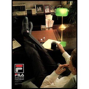 1987 Fila Athletic Footwear Shoes Sneakers Vintage Print Ad Bankers Lamp Art
